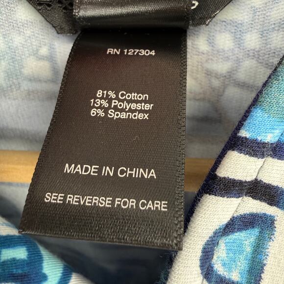 Ali Miles Blue City Print Jacket Womens Plus Sz 2X 3/4 Sleeve Button Front - Picture 7 of 7